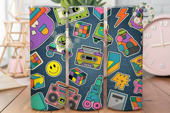 90s Retro Sticker Tumbler Wrap