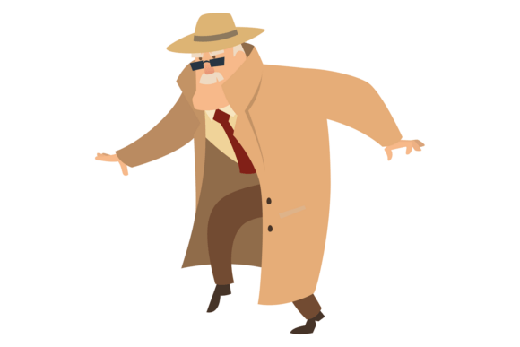 Cautious Spy Walking in Retro Clothes. S Review