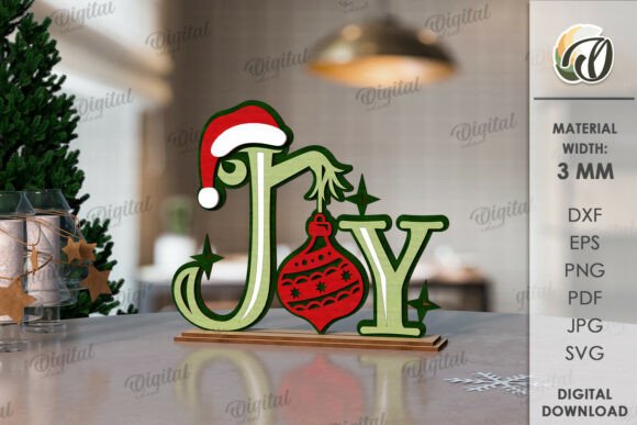 Retro Christmas Stand Decor Laser Cut