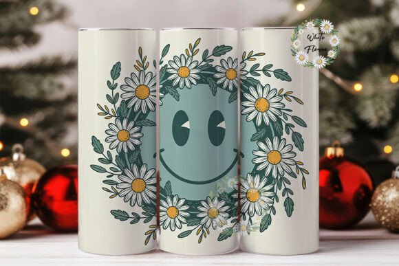 Retro Groovy Smiley 20oz Tumbler Wrap