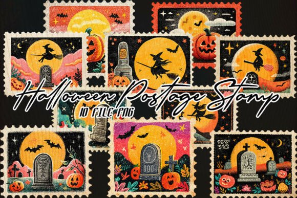 Retro Vintage Halloween Postage Stamps Review