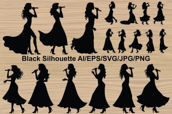 Review: Collection of Woman Singer Silhouettes for Embroidery