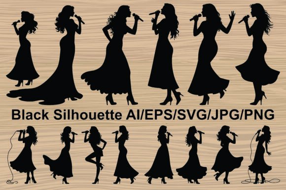Singer Silhouette Vector Set Review