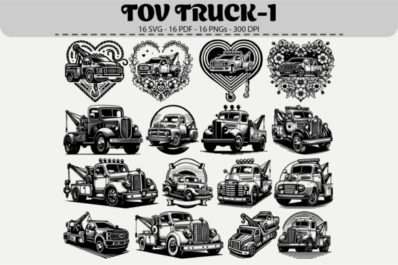 Tow Truck Clipart Bundle – 16 Designs