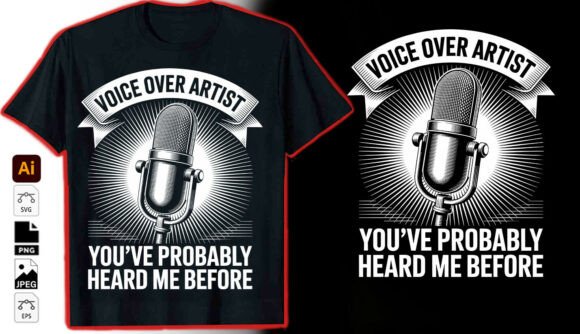 Voice Actor Microphone Tshirt Design Review