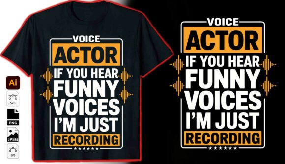 Voice Actor Micrphone Tshirt Design Review
